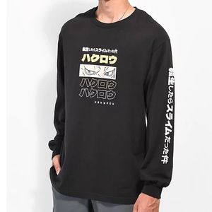 Reincarnated as a slime Hakurou eyes Long sleeves black t-shirt size XLarge